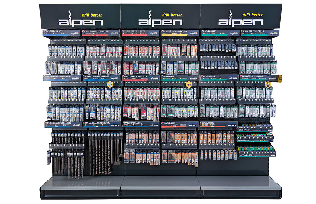 Grey Alpen 23700015100 Dowel Drills in Cassettes/Plastic Wallets 16-18-20-22-24mm 5 pcs