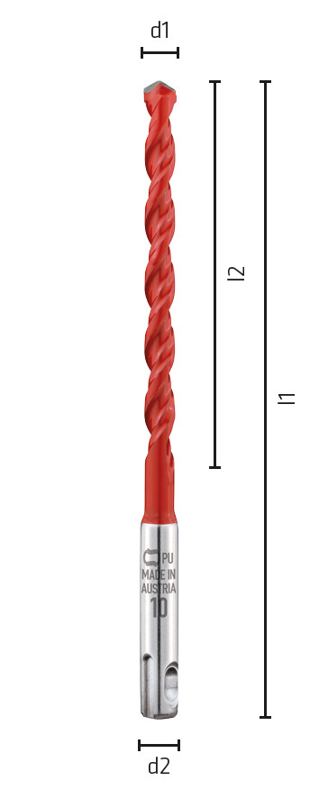 Hartmetall-Mehrzweckbohrer mit SDS-plus Schaft