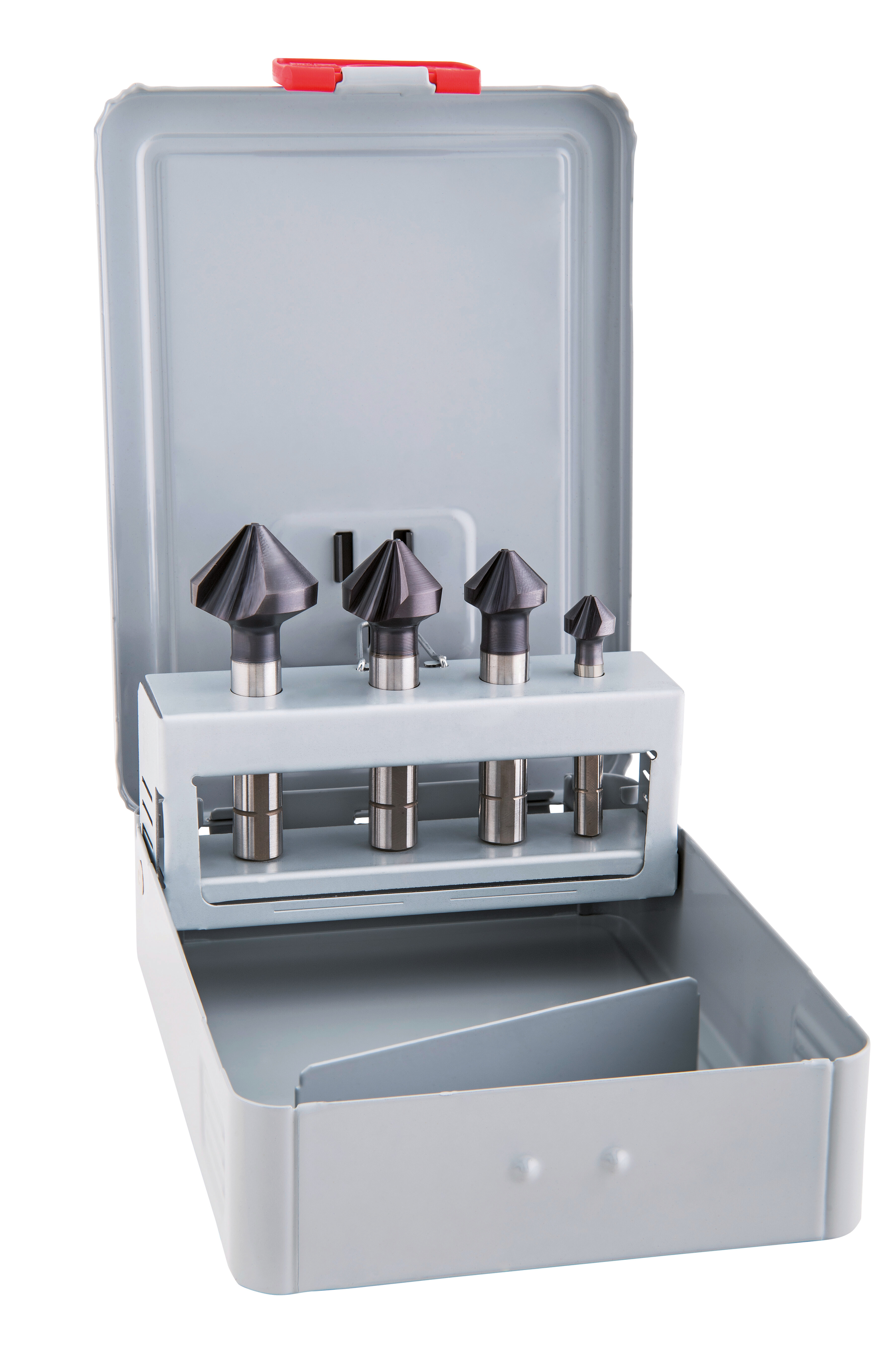 HSS-Co Kegelsenker, 3-Flächenschaft, ungleiche Teilung, DIN 335 C, 90°, ALUNIT, SET