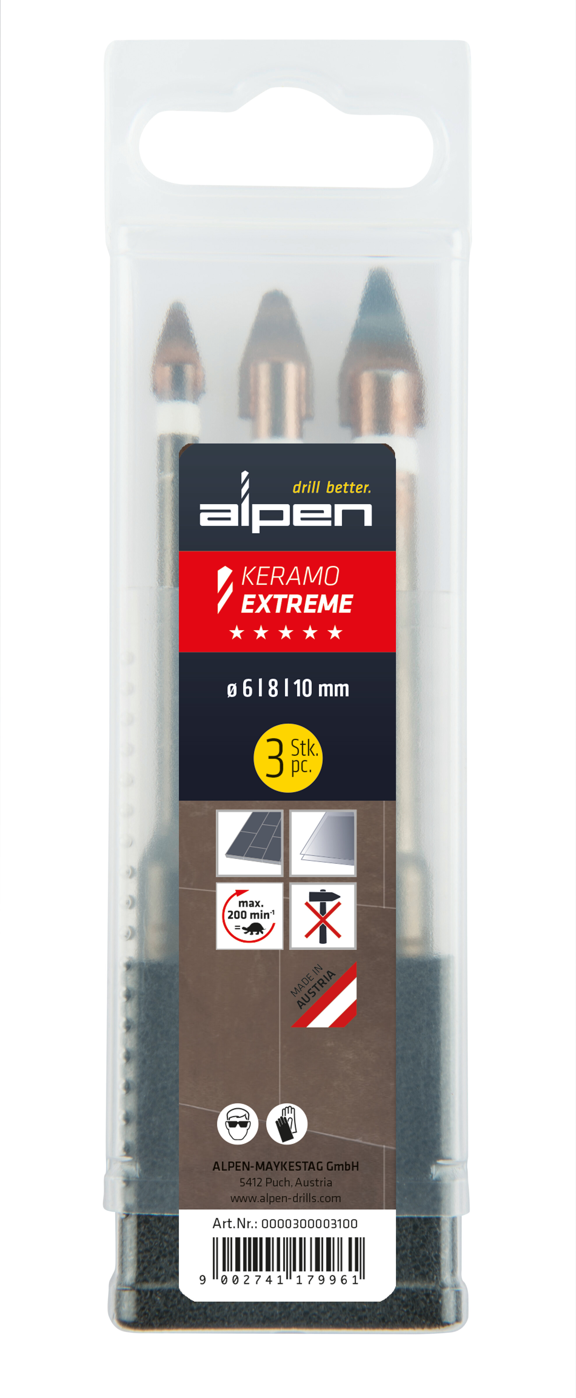 Keramo Extreme, Feinsteinzeug-Fliesenbohrer, SET